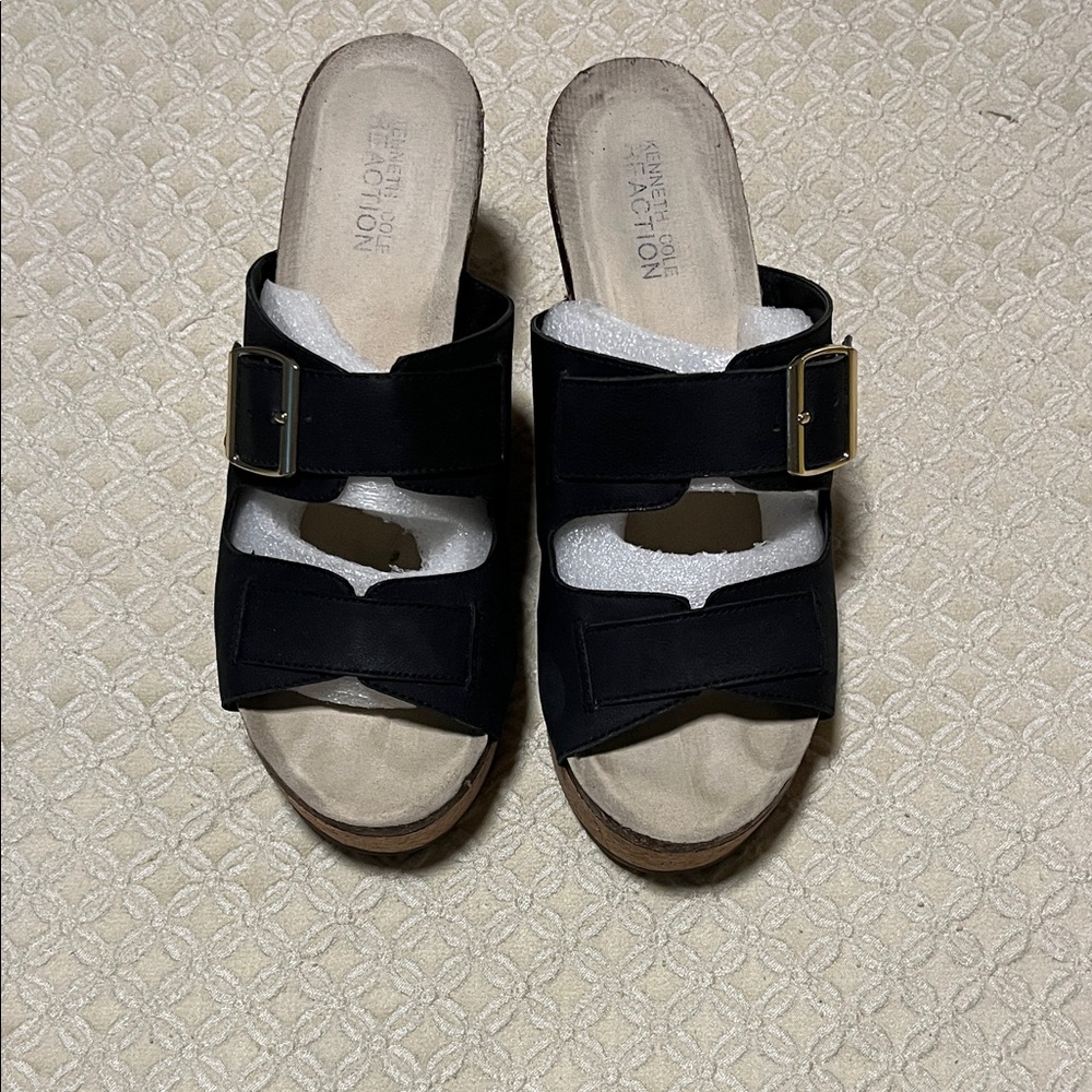 Naturalizer Black Mules with Buckle Detail